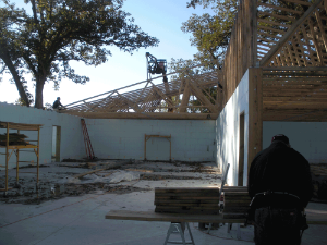 Trusses Being Set