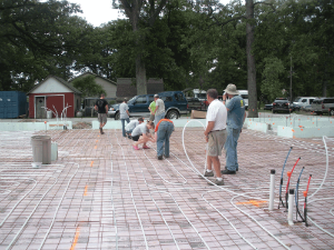 Radiant Heat Tube Installation by Volunteers